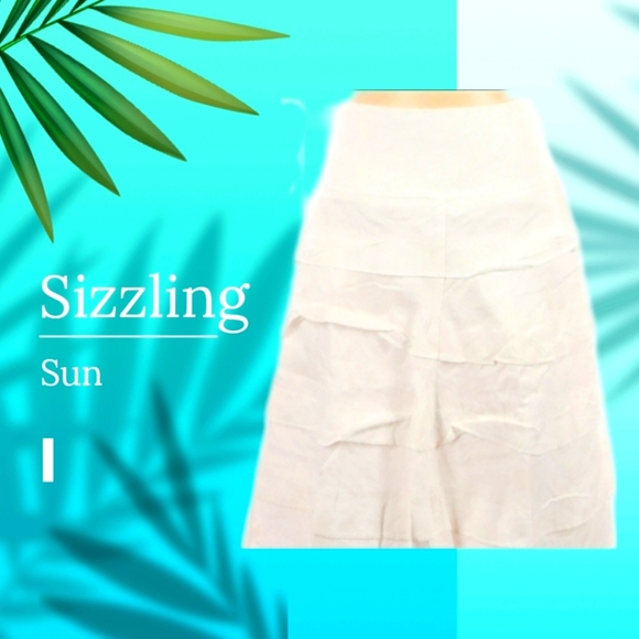 Talbots Dresses & Skirts - Talbots white linen layered fully lined Skirt size 6